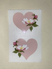 Vintage Wild Rose Heart Sticker Lot of 2 – Mrs. Grossman’s 1994
