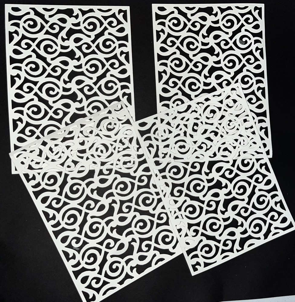 5 LACE PATTERN cardstock paper die cut embellishments