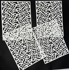 5 LACE PATTERN cardstock paper die cut embellishments