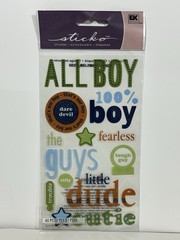 Scrapbooking Stickers by Sticko All Boy Little Dude Guys Theme