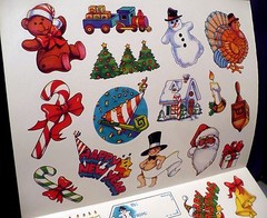 1986 SCHOLASTIC CHRISTMAS & NEW YEAR’S 30 STICKERS 1 SHEET 11″ x 17″ LOOK!!!