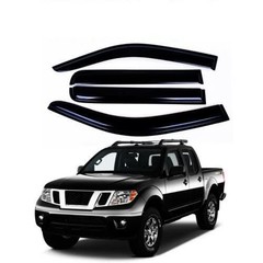 Tape-On Rain Guard 4-Piece for 05-20 Nissan Frontier Crew Cab Windows Visor S…