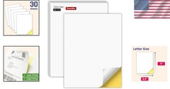 High-Quality 30 Sheet Printable White Sticker Paper for Inkjet/Laser Printing