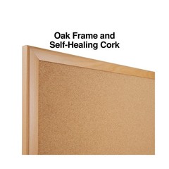 Staples Cork Bulletin Board, 3 x 2 Feet, Oak Frame, Vertical or Horizontal Mo…