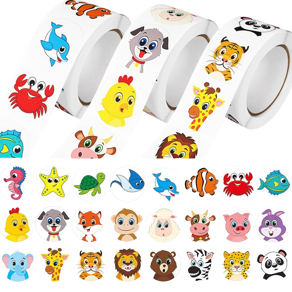 1500Pcs Cute Cartoon Animal Stickers Pack for Kids