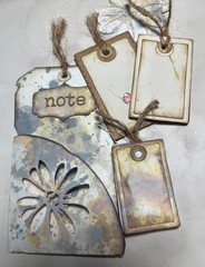 Handmade Junk Journal Pocket Tag “Note” Vintage Ephemera No. 3