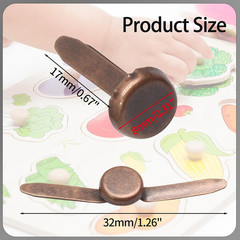 100PCS Mini Bronze Brads � 8Mm X 17Mm Metal Fasteners for DIY Crafts & Paper
