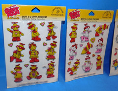 ! VINTAGE 80s PUFFY STICKERS DRAWING BOARD GREETING CARDS ROBOT MAN & FRIENDS !