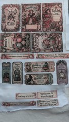 Alice in Wonderland Junk Journal Sublimation Fabric Ephemera Embellishments HM