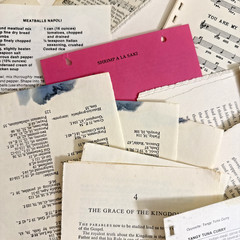 Vintage Ephemera Lot 50 Pages from Different Books Hymn/Recipe/Dictionary/Novels