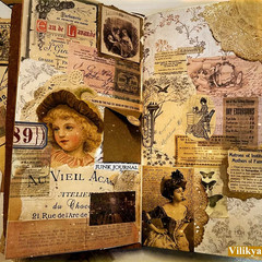 Vilikya Vintage Junk Journal Supplies, Coffee Dyed Decoupage Paper for Scrapbook