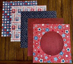 scrapbook paper PATRIOTIC RED, WHITE & BLUE PAPER and STICKERS