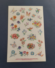 Current see thru floral humming birds butterflies sticker sheet
