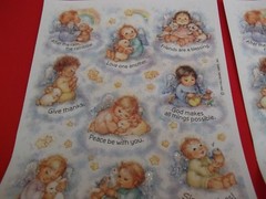 Vtg. Hallmark Mary Hamilton Angel children~Inspirational sayings~2 full sheets