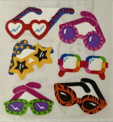 CRAZY GLASSES Stickers(6pc) Sandylion•Chunky•Heart •Sunglasses•Stars•Rainbow•
