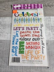 Royal Rub-Ons Transfers – Happy Birthday Party Words Phrases RETIRED NEW #47