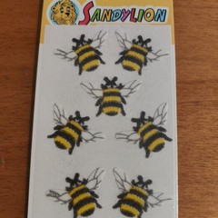 VINTAGE 1986 SANDYLION SANDY LION FUZZY VELOURS BUMBLE BEE STICKERS NOS SEALED