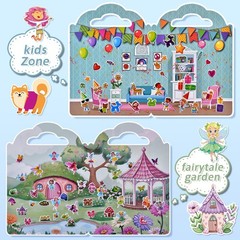 6 Set (260pcs) Puffy Sticker Books Activity for Girls, Reusable Stickers Book…