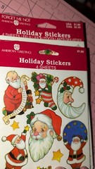 Vintage American Greeting Stickers Christmas Santa Claus 4 Sheets New In Pack