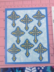 Vintage Religious Stickers Crosses Amscan Lot Of 2 Sheets