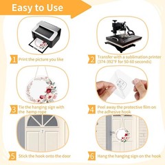 20 PCS Aluminum Sublimation Door Hanging Disc Signs, 12 in Unfinished Blank S…