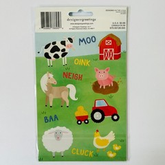 VINTAGE RETRO STICKERS Farm Animals Barn Pigs Cow Sheep Horse NEW FACTORY SEALED