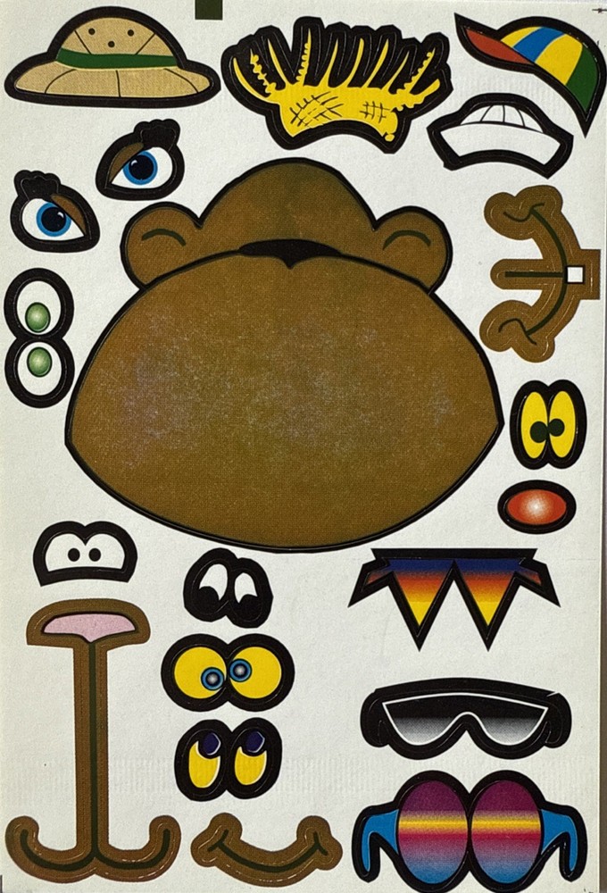 BUILD-AN-MONKEY HEAD Sticker Set(20pc)Eyes•Hats•Sunglasses •Smiles•Card Making•
