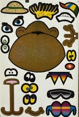 BUILD-AN-MONKEY HEAD Sticker Set(20pc)Eyes•Hats•Sunglasses •Smiles•Card Making•