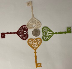HEART FILIGREE KEY Die-Cu(4pc)Steampunk•Skeleton Key•Lock •Victorian•Decorative