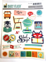 October Afternoon Milk Money Stickers 2013 School Days Retro NOS 2 Sheets