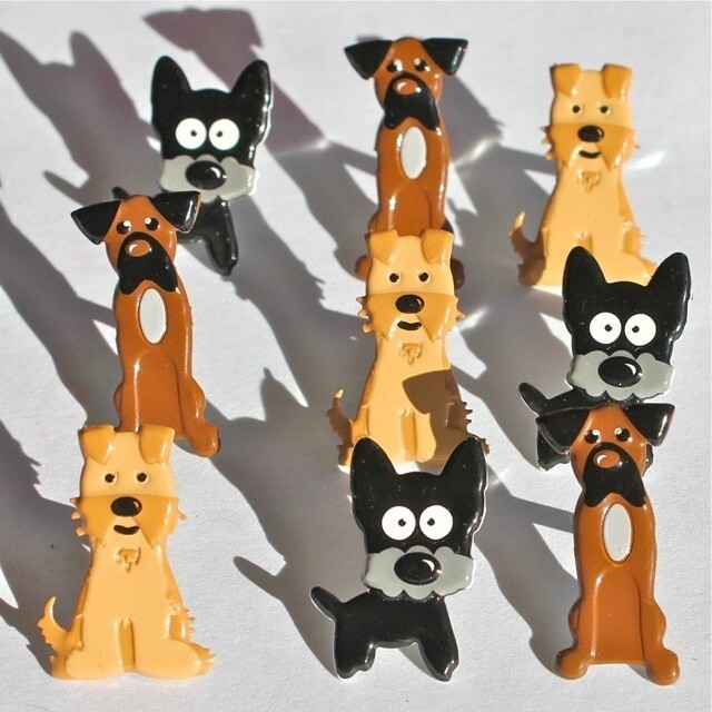 PUPPY SCRAPBOOKING DECORATIVE BRADS EYELET OUTLET 8 PCS 3 DESIGNS
