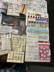 Large Lot of Crafting Scrapbooking Supplies Gems Stickers Transfers