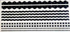 Vintage 1999 MAMBI Black & White Borders Clear Stickers – Scallop NOS Scrapbook