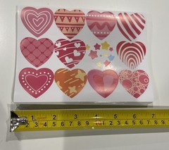 56 sheets 5×7 Heart Stickers/Labels Multi Design LOVE Swirls Bag Stuffers Craft