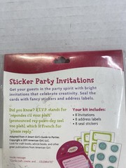 American girl crafts sticker party invitations set of 8 New 2011