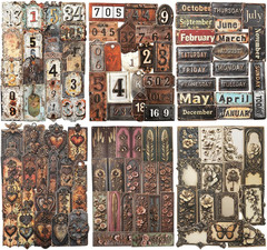 Nature Wood Slice Sticker Set, 120PCS Vintage Designs with Flowers, Moss, Logs a