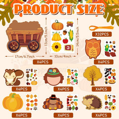 Kids Craft Kit 32Pcs DIY Paper Stickers Ornaments Classroom Party Favor Holiday
