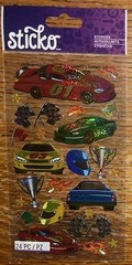 STICKO RACE CARS NASCAR BOY RACING Track Flags Pit Stop Light Scrapbook STICKERS