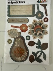 Basic Grey Thick Sticky Chipboard Stickers 4 PG Autumn Thankful So Blessed Happy