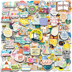 300PCS Inspirational Christian Stickers for Water Bottle, Laptop, Bible Verses