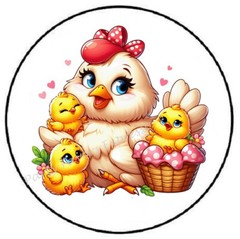 ADORABLE CHICKEN WITH CHICKS ENVELOPE SEALS LABELS STICKERS PARTY FAVORS