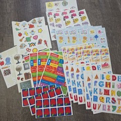Large Lot Of Assorted Stickers Vintage Modern Scrapbooking Animals Smiley School