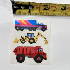 Vintage 1986 Sandylion Stickers Foil shiny Large Trucks Construction