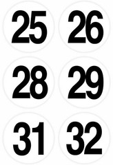 3x STICKERS NUMBERED 1-36 SEQUENTIAL WHITE~3/4″ CIRCLE LABELS Consecutive