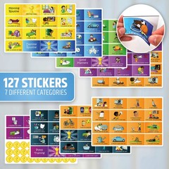 Magnetic Reward Chart for Kids, 127 Stickers, 30 Custom Chores