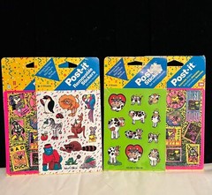 LOT (4) NOS VTG 3M COWS Day Glo Paint 1993 Disney Hot Pink Stickers Sealed Rare