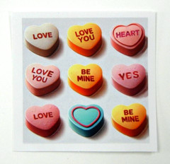 Conversation Hearts Candy Mini Sticker Sheet Valentine’s Day