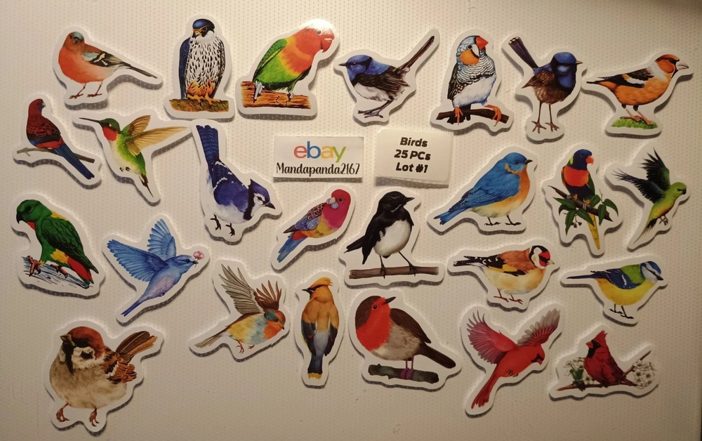 Birds – Small – Mixed – Stickers – 25 PCs – 2 styles available! See Description