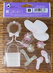 RARE Jolees Sunday EASTER Bonnet DressUp Hat Gloves Shoes Flower Basket Stickers
