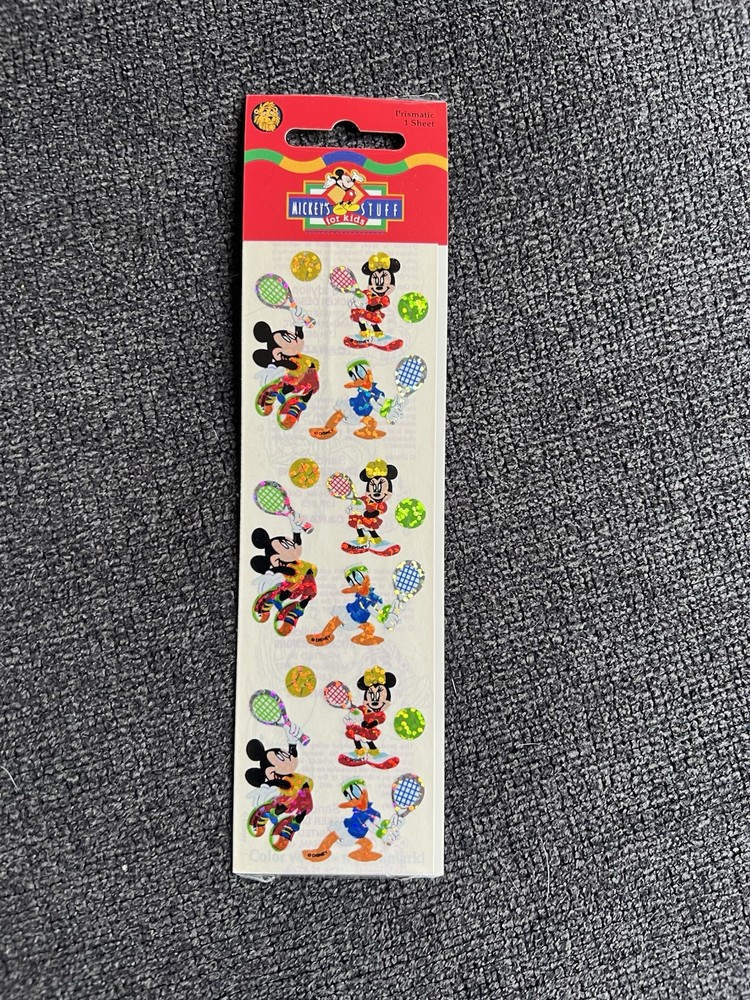 Vintage Sandylion Mickey Mouse Tennis Prism Stickers Minnie Donald Duck NOS